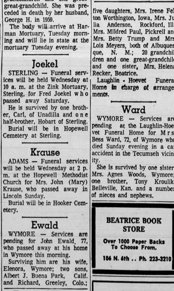 Clipping from Beatrice Daily Sun